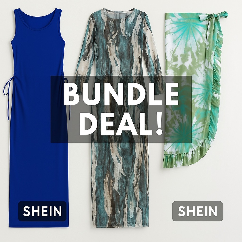 SHEIN Cover-Up Bundle – 3 Brand New Swim Looks, Size L